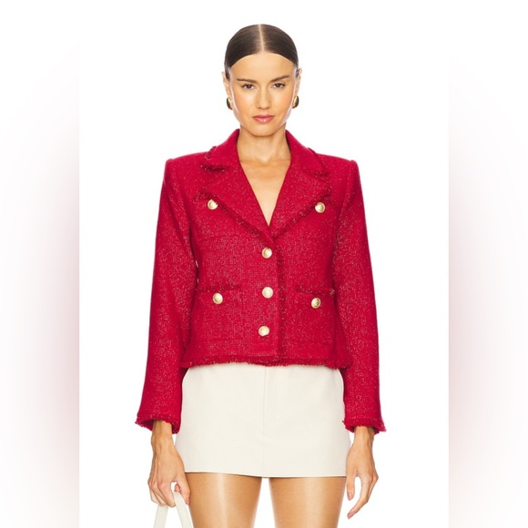 L'AGENCE Jackets & Blazers - NWT L'AGENCE Red Blazer with Gold Buttons